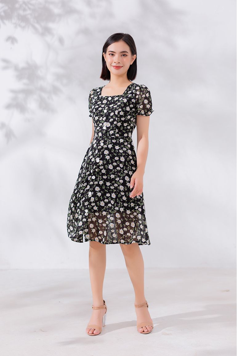 ĐẦM HOA NHÍ PHỐI NÚT 3345