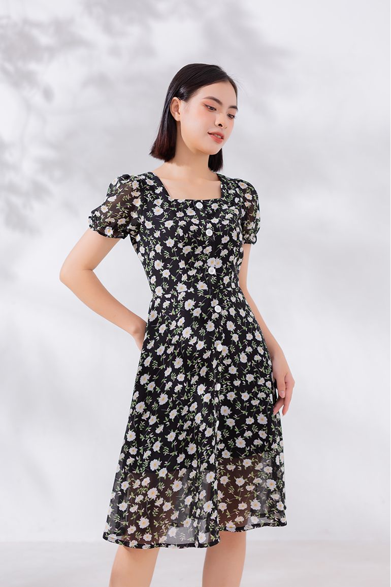 ĐẦM HOA NHÍ PHỐI NÚT 3345
