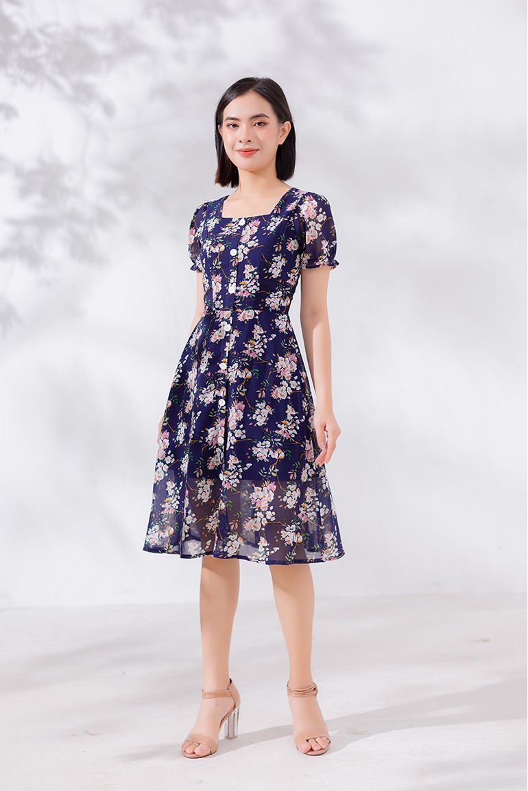 ĐẦM HOA NHÍ PHỐI NÚT 3345