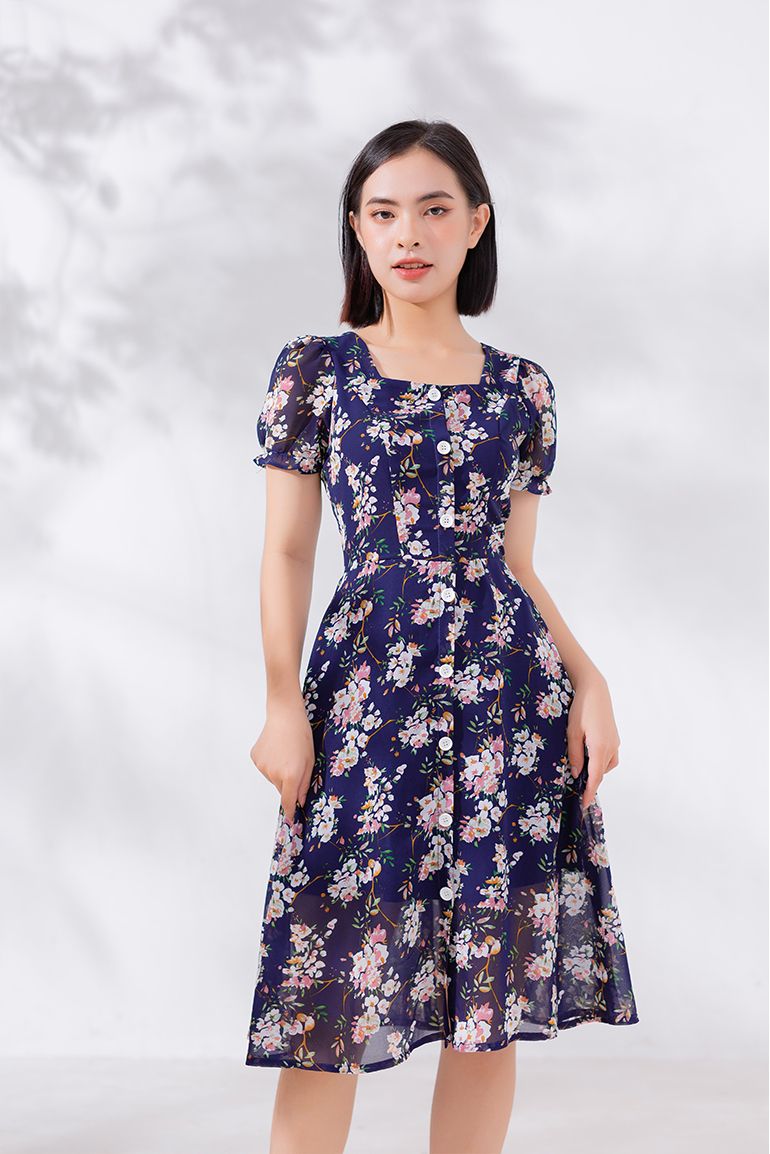ĐẦM HOA NHÍ PHỐI NÚT 3345