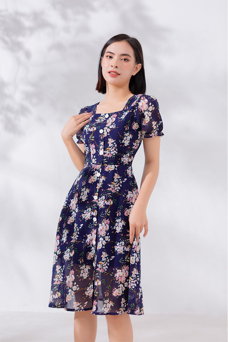 ĐẦM HOA NHÍ PHỐI NÚT 3345
