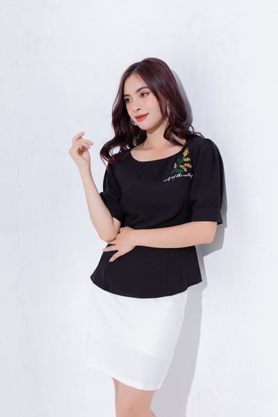  ÁO PEPLUM THÊU HOA 5559 