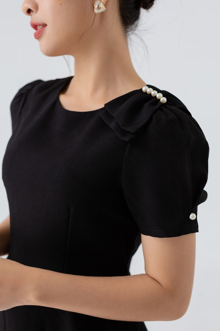  ÁO PEPLUM NƠ NGỌC 5707 