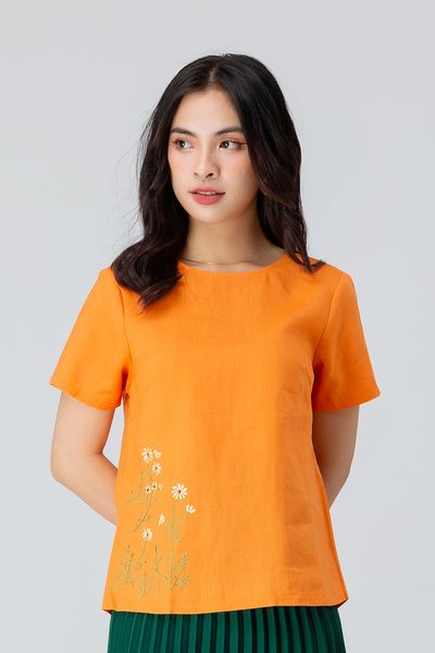  ÁO KIỂU LINEN THÊU HOA 5731 