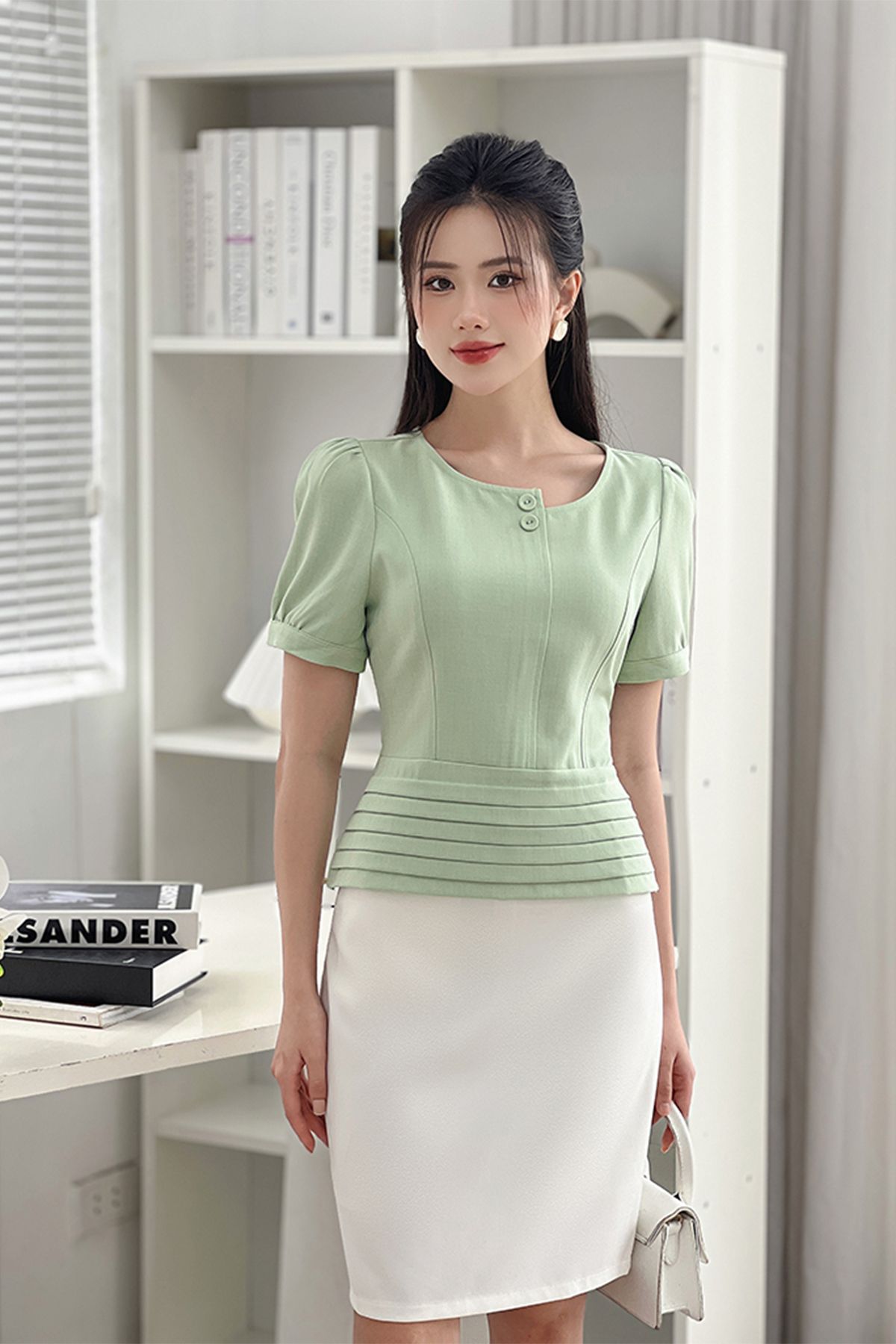 ÁO KIỂU PHỐI NÚT 5785