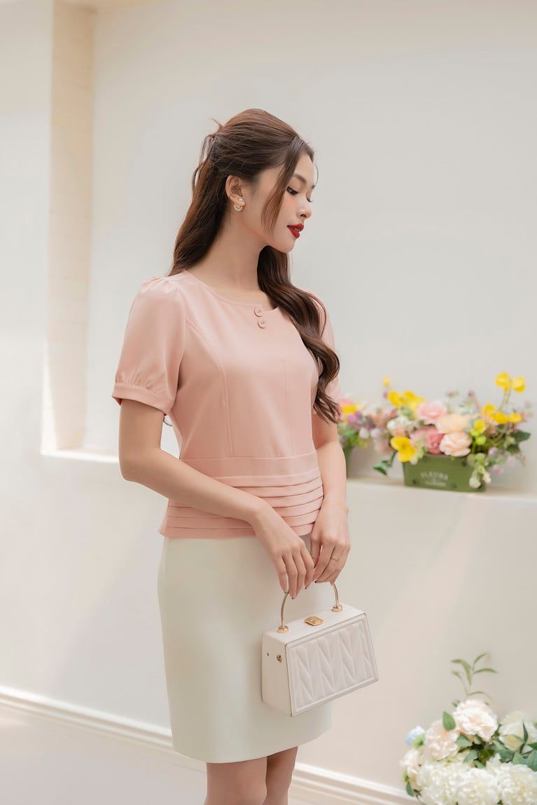 ÁO KIỂU PHỐI NÚT 5785