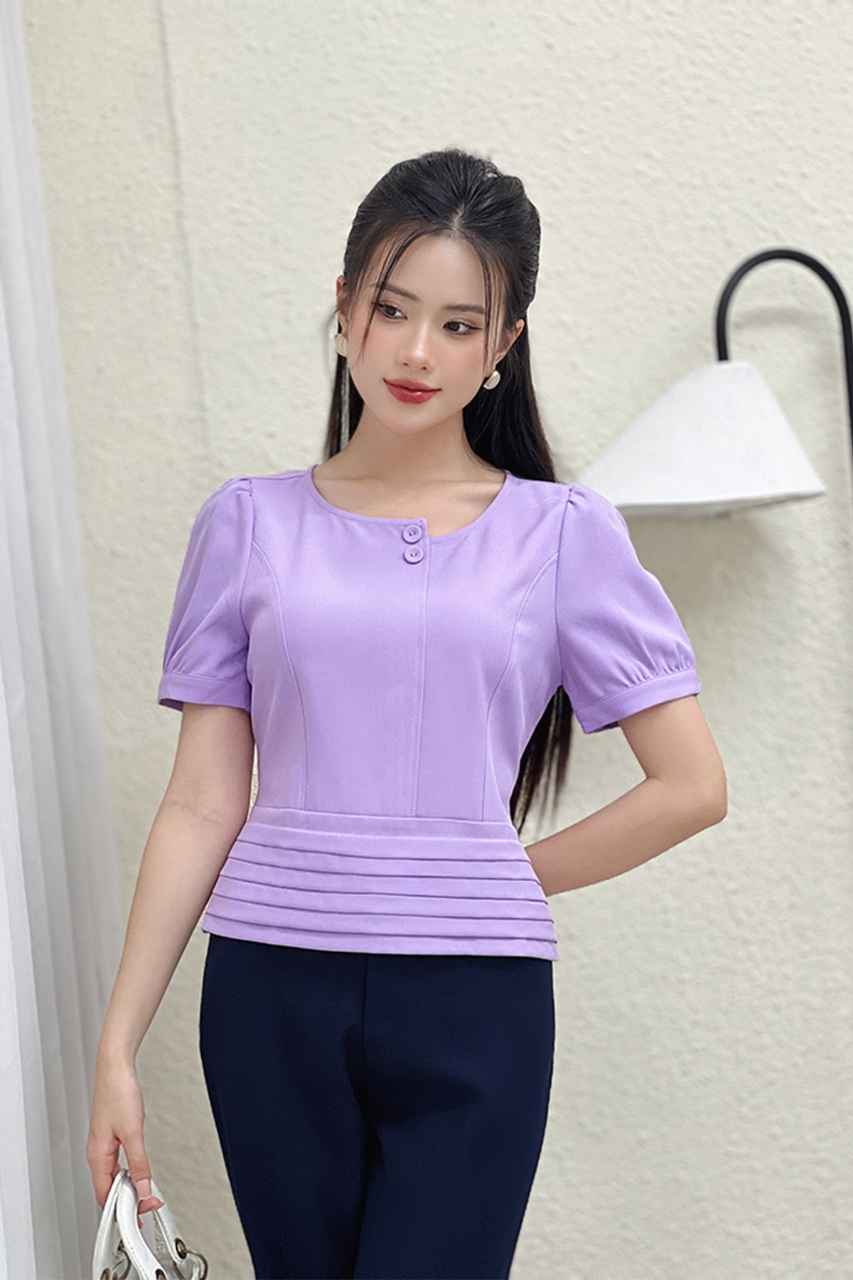 ÁO KIỂU PHỐI NÚT 5785