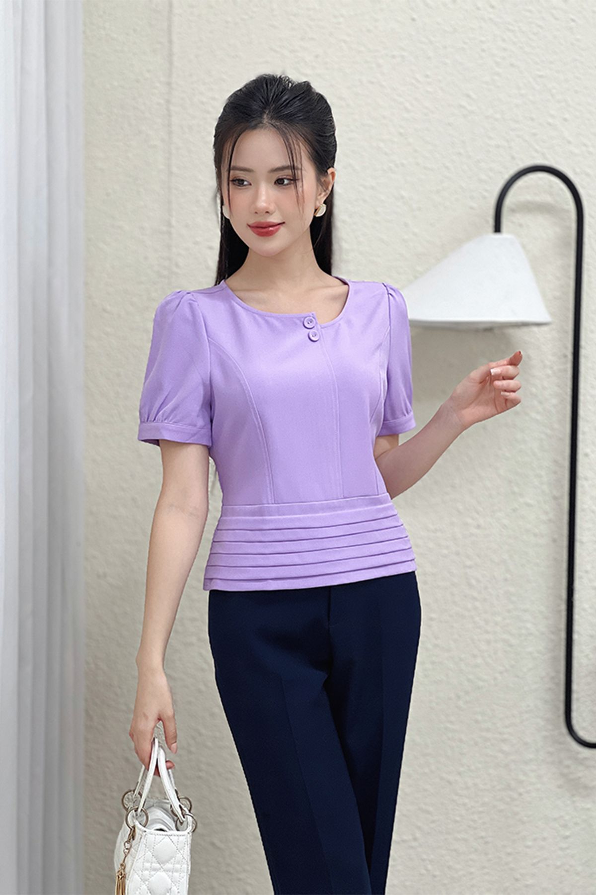 ÁO KIỂU PHỐI NÚT 5785