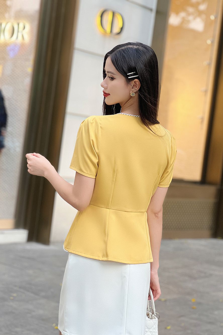  ÁO PEPLUM NÚT BỌC 5801 