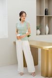  ÁO PEPLUM CHẤM BI NHÚN EO 5814 