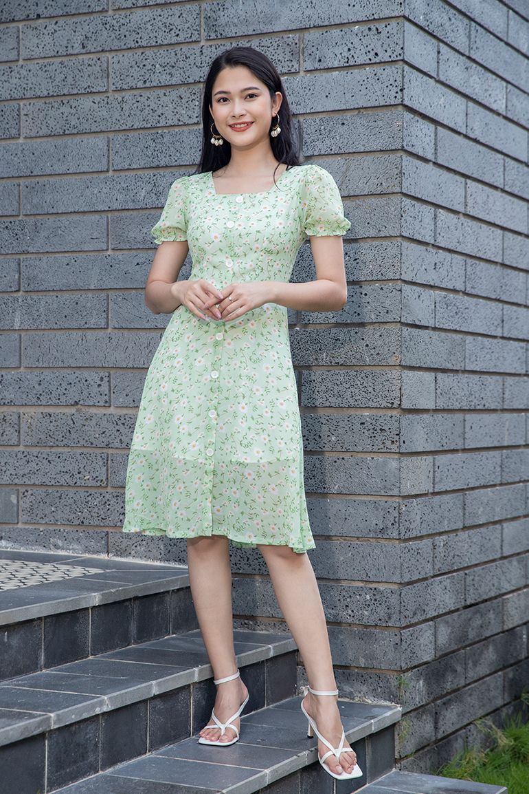 ĐẦM HOA NHÍ PHỐI NÚT 3345