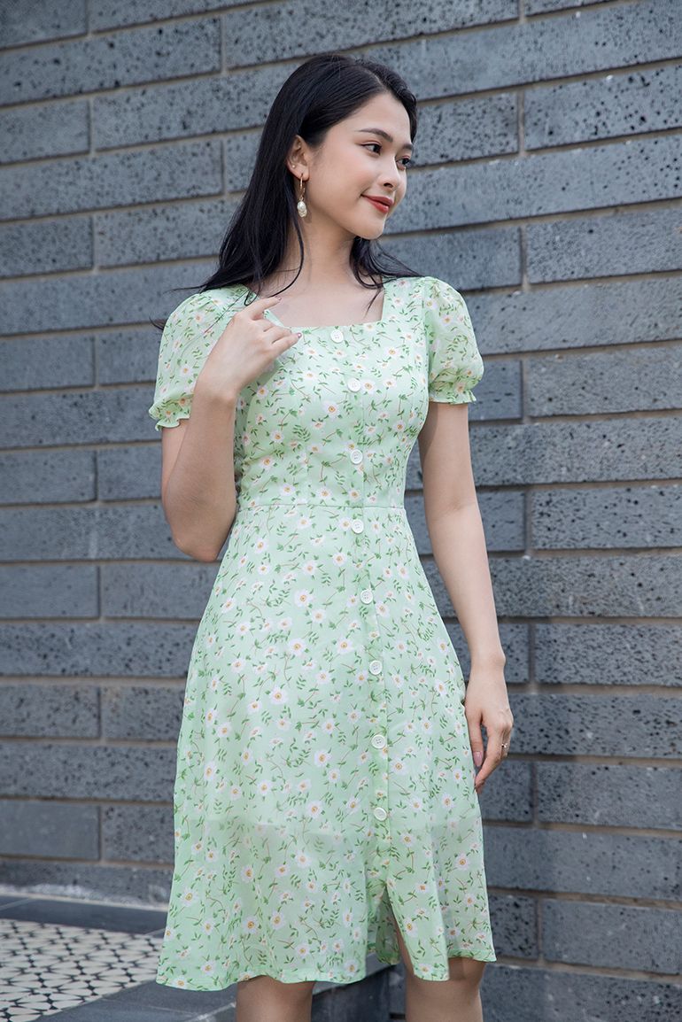 ĐẦM HOA NHÍ PHỐI NÚT 3345