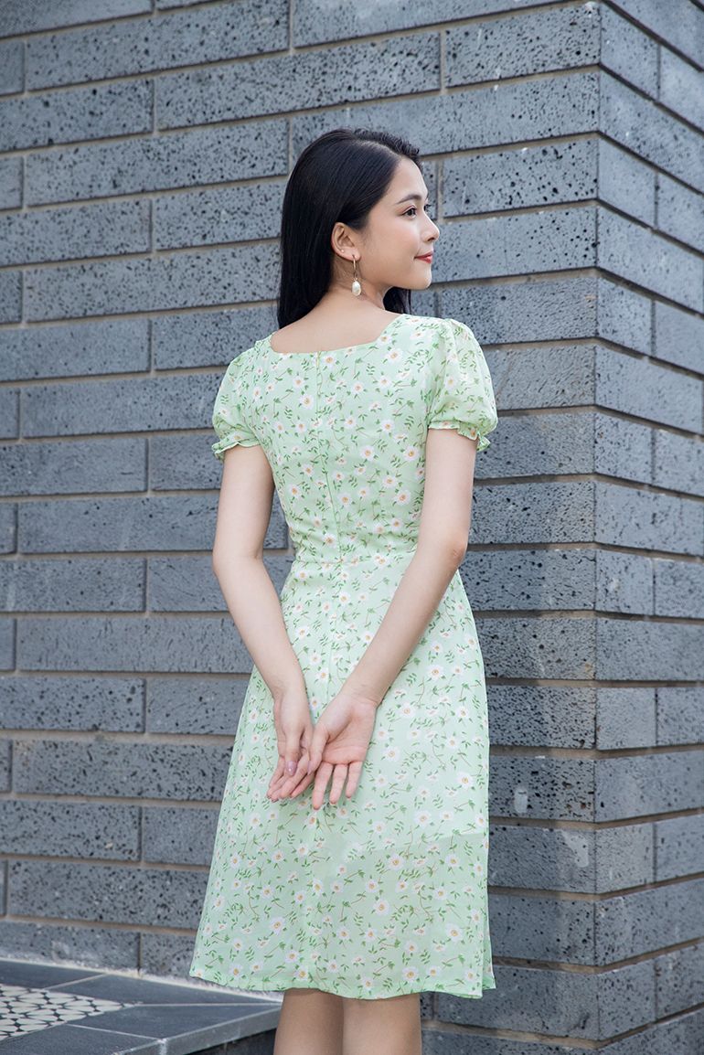 ĐẦM HOA NHÍ PHỐI NÚT 3345