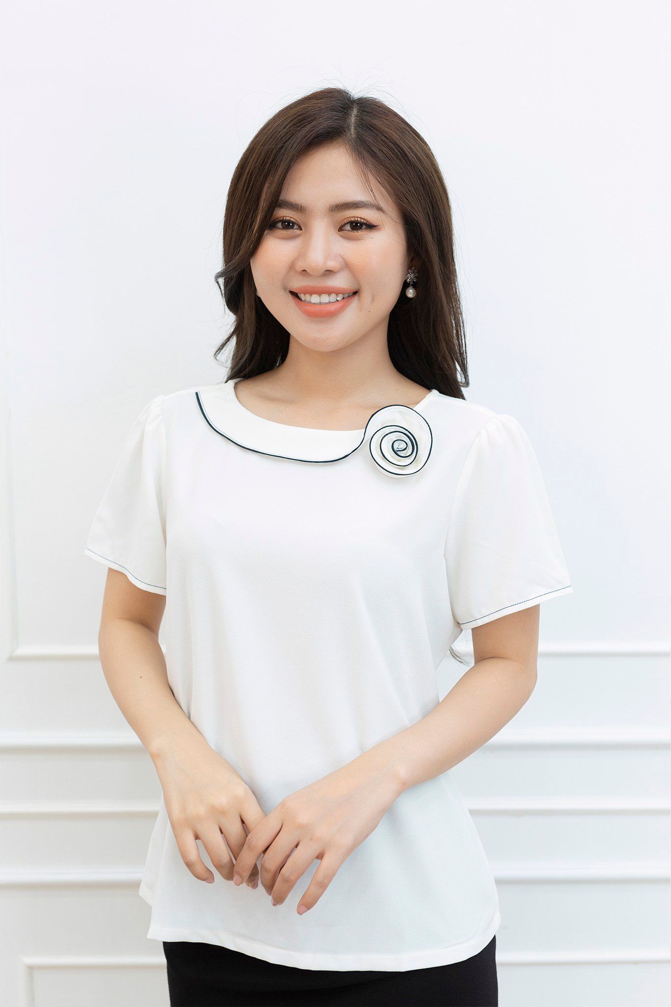 ÁO KIỂU HOA HỒNG 5515