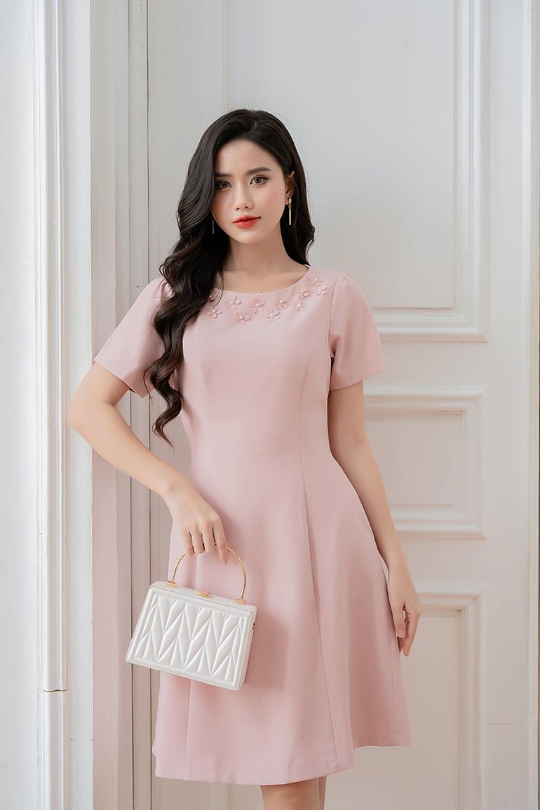 ĐẦM CỔ TRÒN NGỌC TRAI 3479