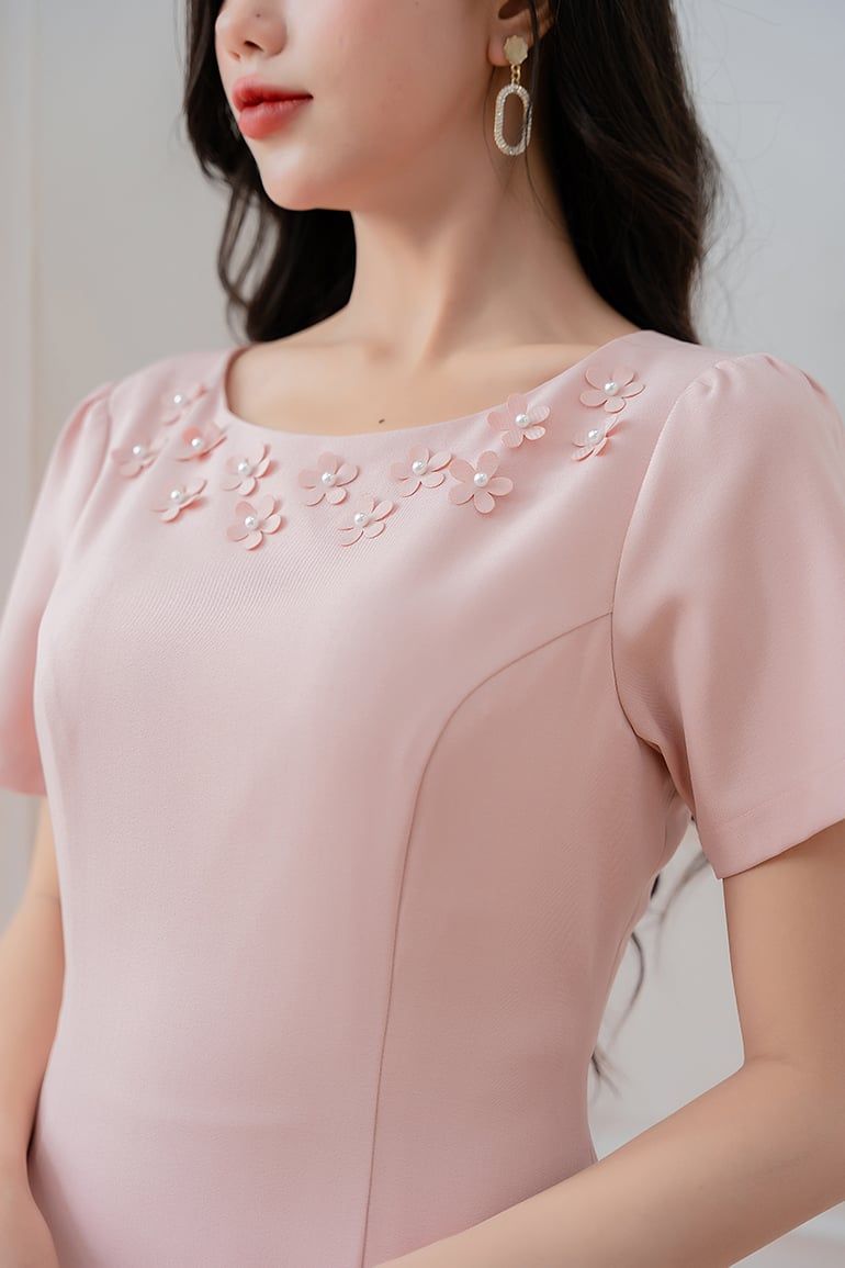 ĐẦM CỔ TRÒN NGỌC TRAI 3479