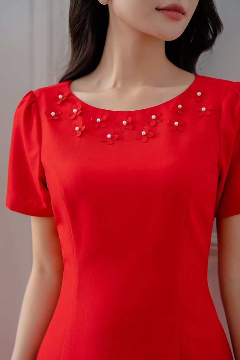 ĐẦM CỔ TRÒN NGỌC TRAI 3479