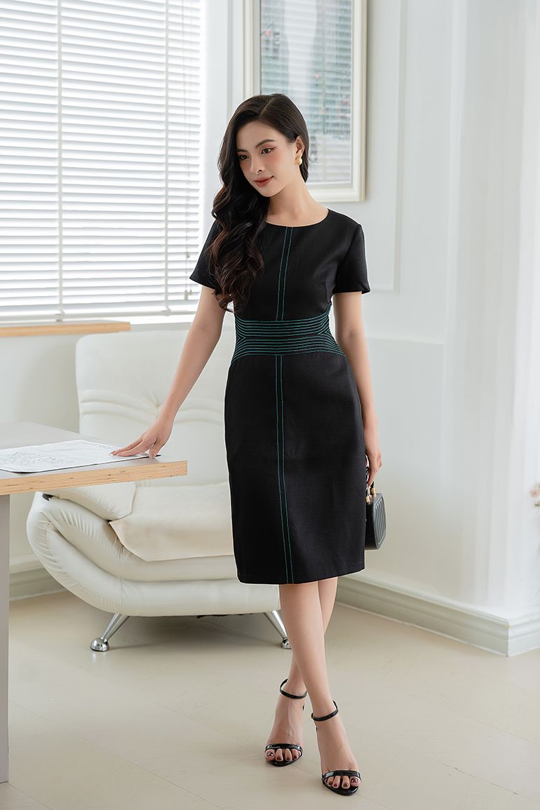 ĐẦM VIỀN CHỈ NỔI SANG TRỌNG 3487