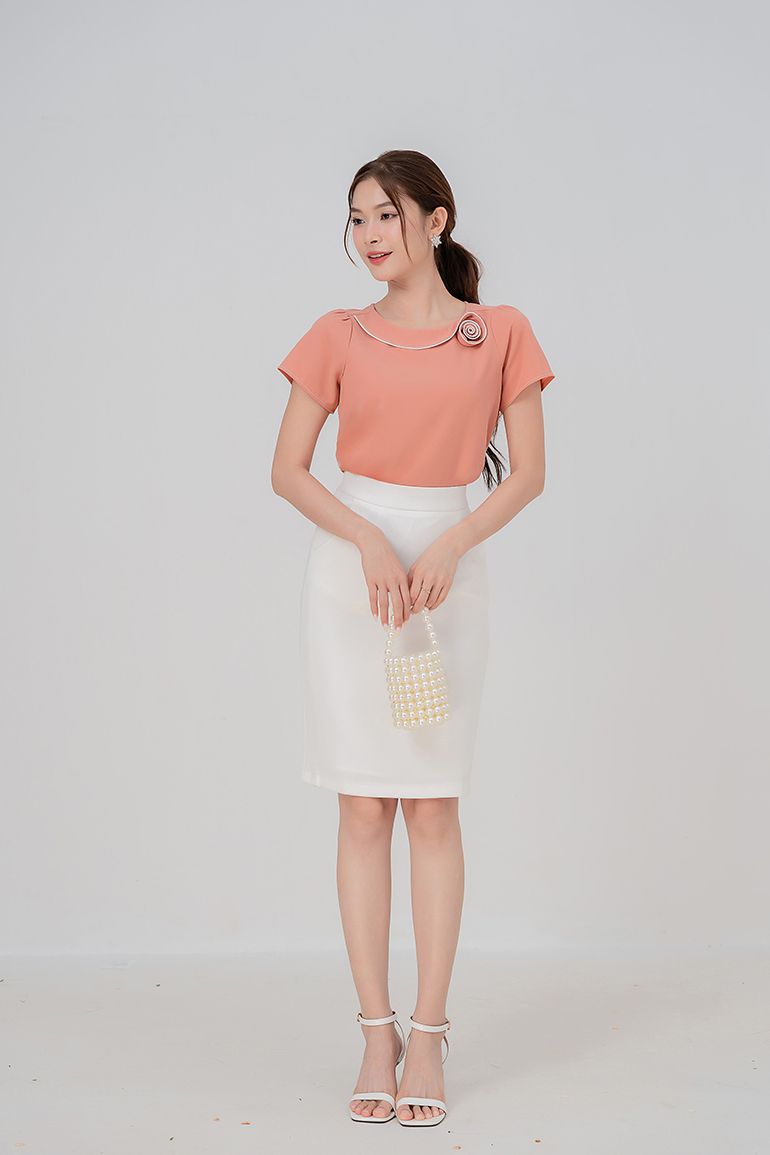 ÁO KIỂU HOA HỒNG 5515