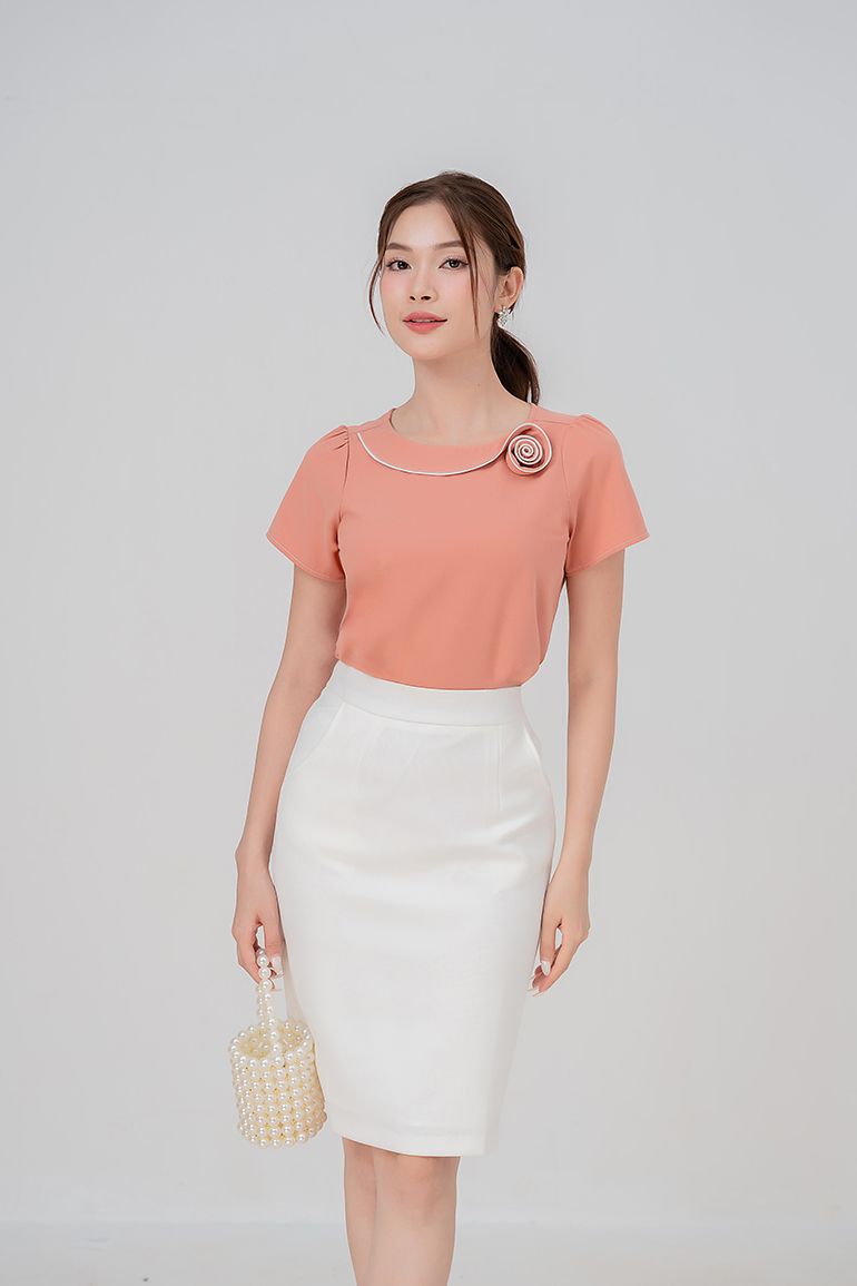 ÁO KIỂU HOA HỒNG 5515
