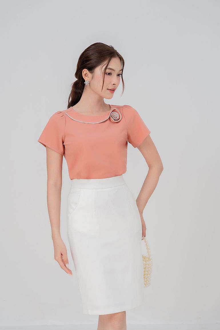 ÁO KIỂU HOA HỒNG 5515