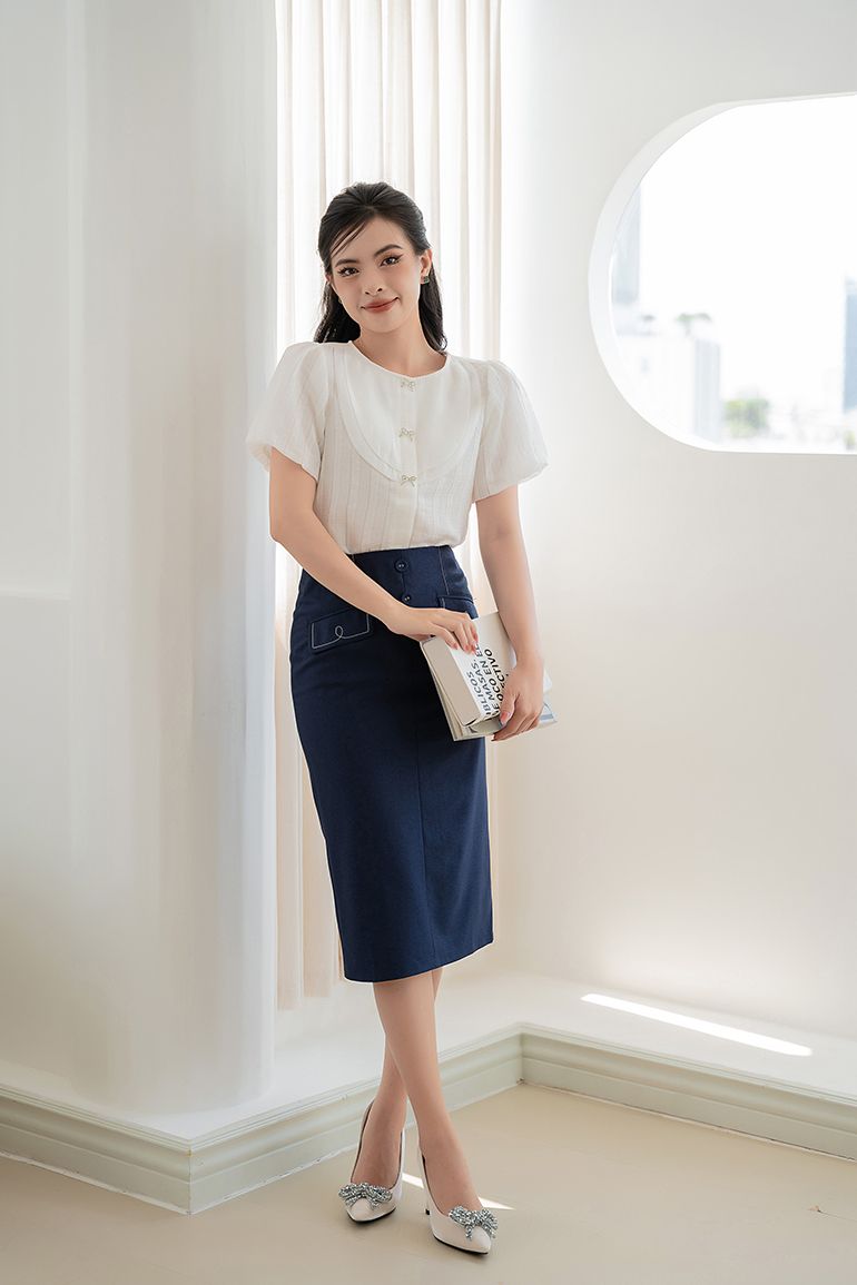 ÁO KIỂU ĐÍNH NƠ 5979