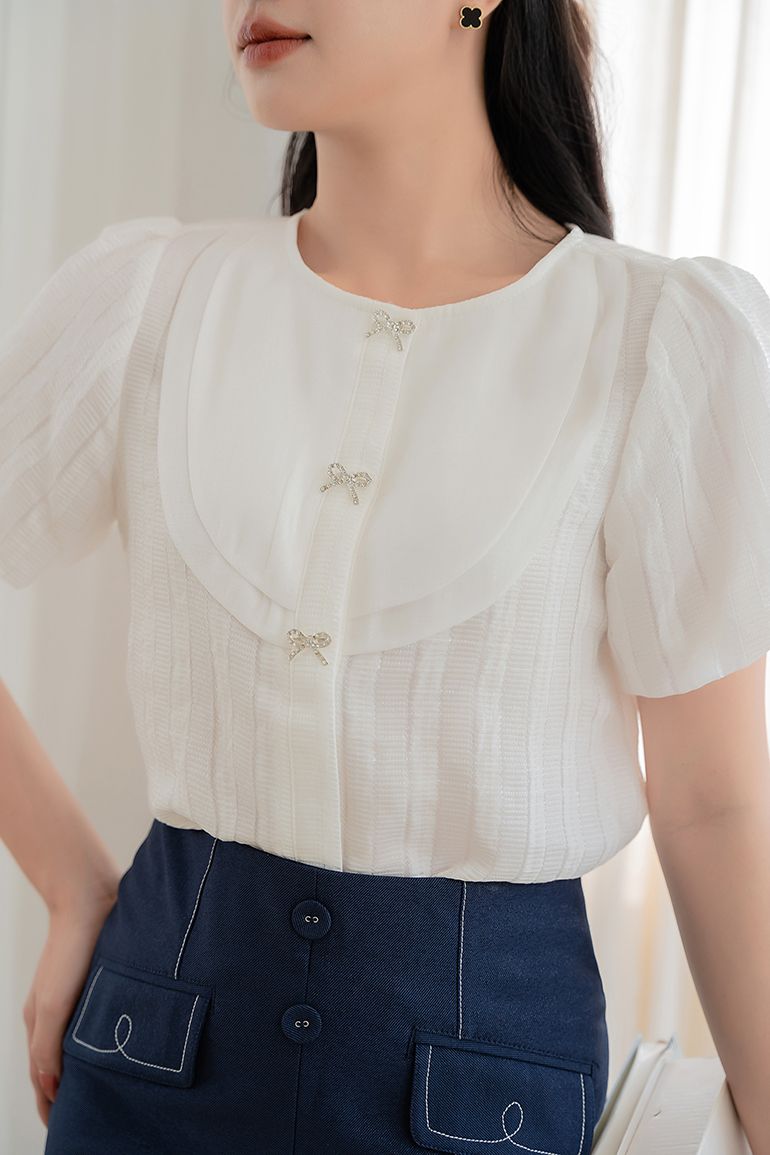ÁO KIỂU ĐÍNH NƠ 5979