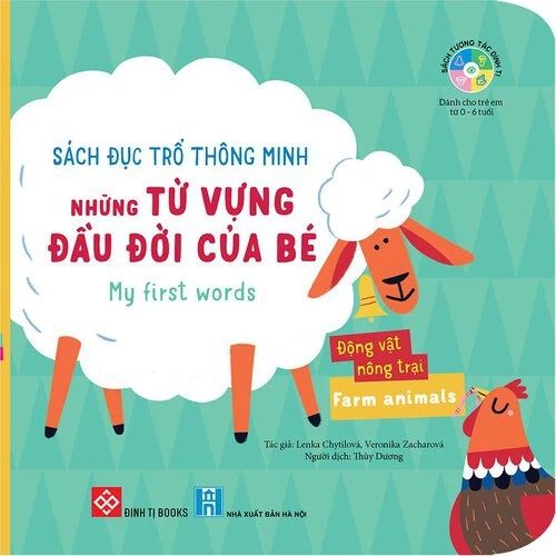Sách đục trổ thông minh Những từ vựng đầu đời của bé My first words- Động vật nông...