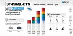 Đèn Tháp Ethernet Qlight ST45L-ETN, ST45ML-ETN, Φ45, Bóng LED, IP23