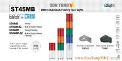 ST45MBF-1-12-R Đèn tháp Qlight Φ45 Bóng Sợi đốt 1 tầng IP44