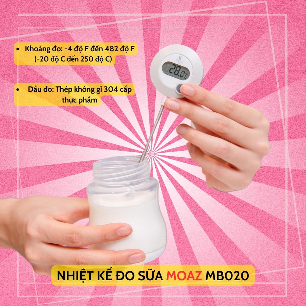  Nhiệt kế đo sữa Moaz MB020 - Bảo hành 1 năm lỗi 1 đổi 1 