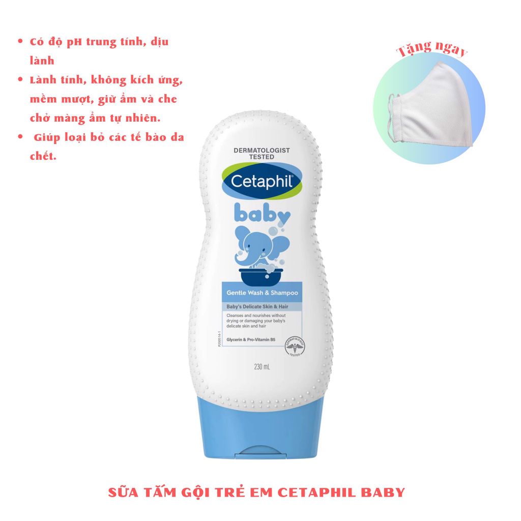  Sữa tắm và gội cho trẻ em Cetaphil Baby Gentle Wash & Shampoo mẫu mới 230ml Cho Bé 