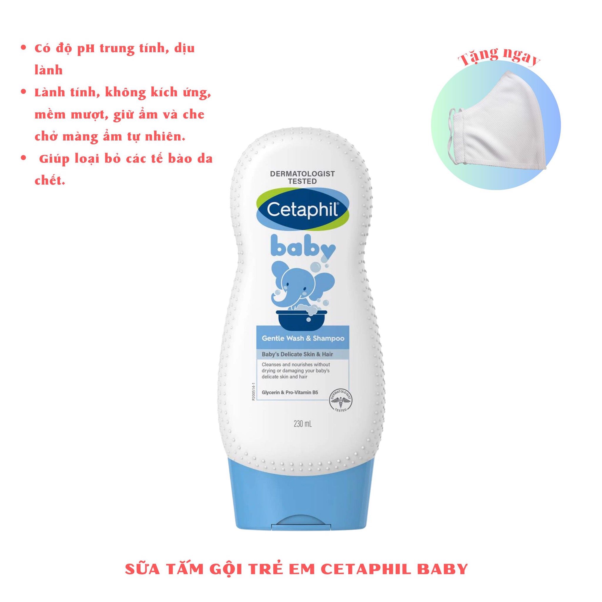  Sữa tắm và gội cho trẻ em Cetaphil Baby Gentle Wash & Shampoo mẫu mới 230ml Cho Bé 