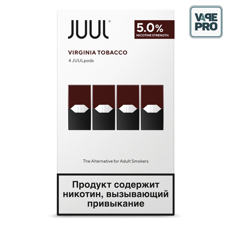 BỘ 4 ĐẦU POD DÙNG CHO JUUL  Virginia Tobacco Vị Thuốc lá Virginia