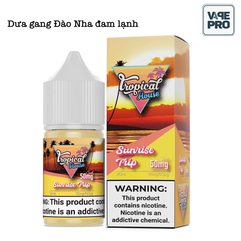 Sunrise trip ( Dưa gang Đào Nha đam lạnh) Tropical House Saltnic 30ML