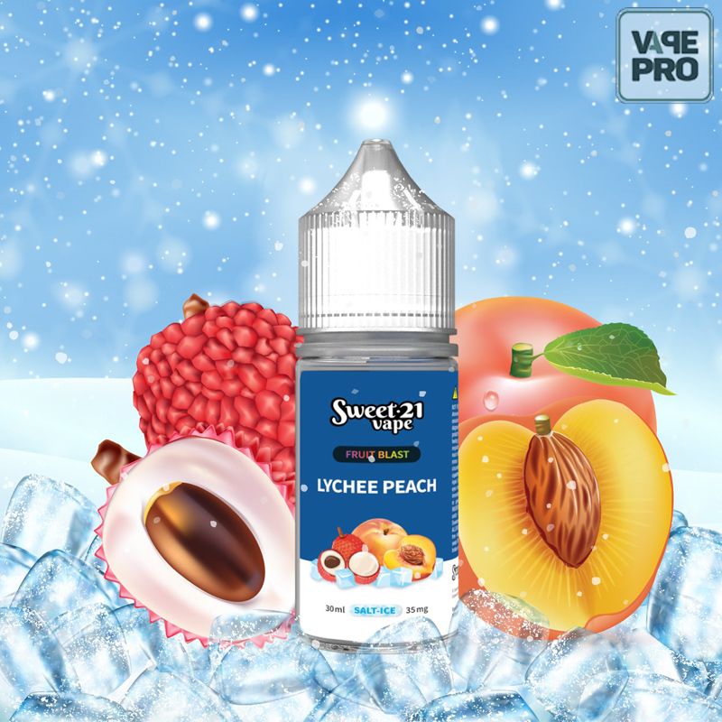 LYCHEE PEACH (Vải Đào lạnh ) Fruity ice Sweet 21 Saltnic 30ml