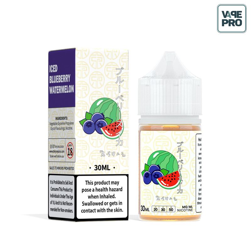 ICED BLUEBERRY WATERMELON  (Dưa hấu việt quất lạnh) Tokyo Saltnic 30ML