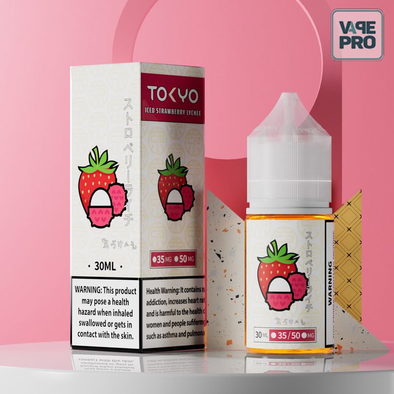 ICED STRAWBERRY LYCHEE (Vải dâu tây lạnh) Tokyo Saltnic 30ML