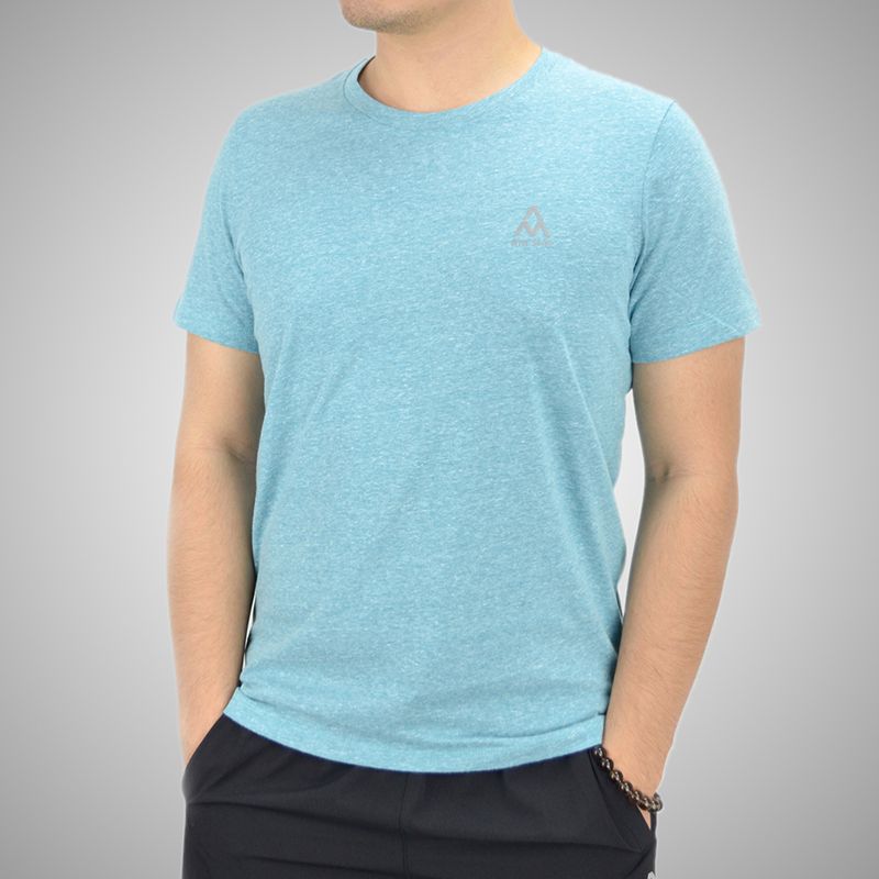 Áo T.shirt cotton melang xanh da trời nam TSMLM01