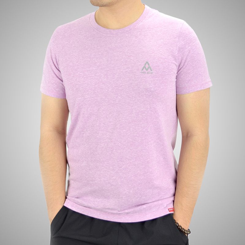 Áo T.shirt cotton melang hồng tím nam TSMLM01