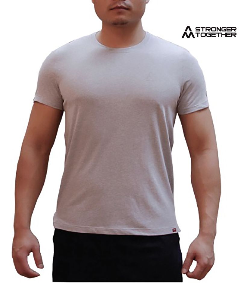 Áo T.shirt cotton melang ghi nhạt nam TSMLM01