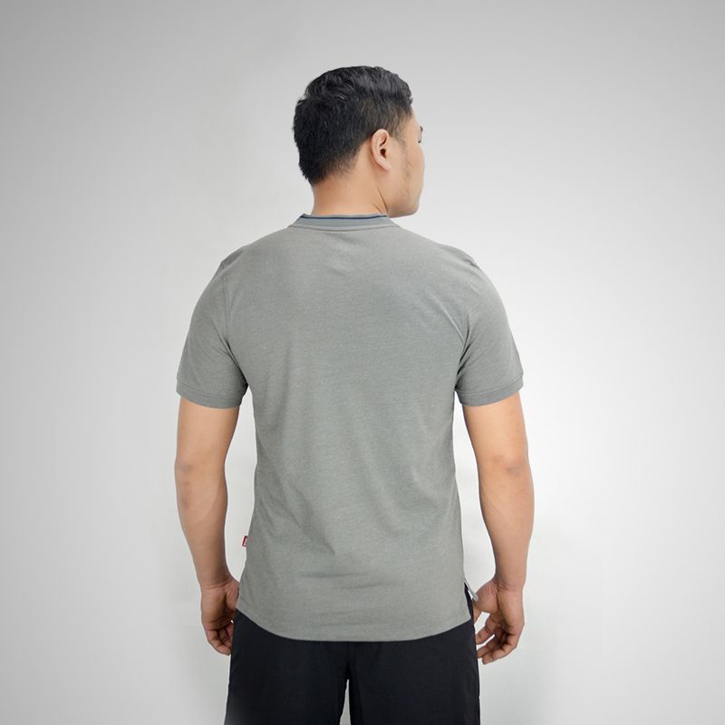 Áo polo nam AM cổ tàu ghi nhạt PLT01