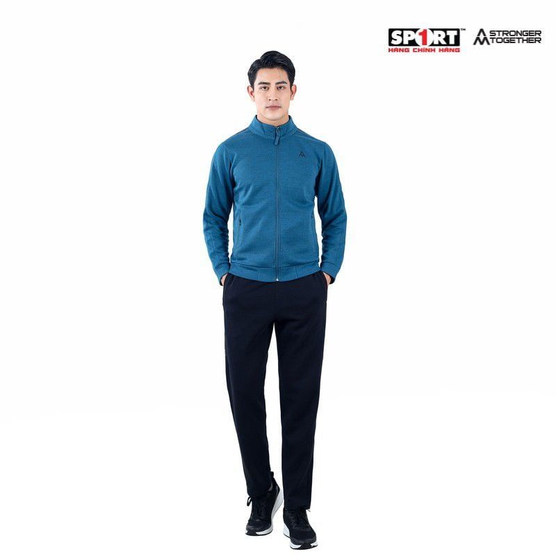 Bộ nỉ AM nam in đen MTS001 màu M.Blue/ Black