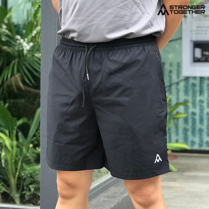 Quần short running nam AM đen SRM01