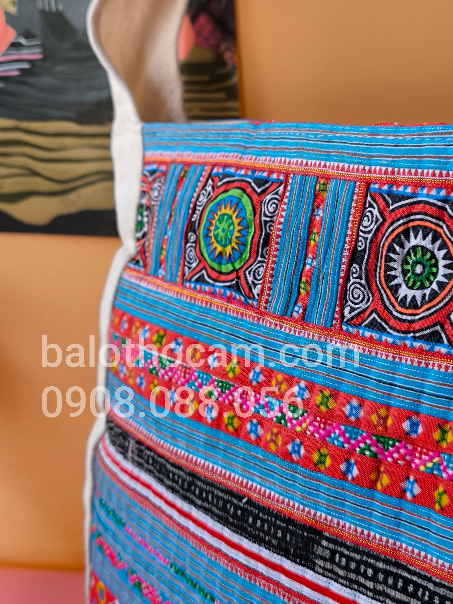 Set Túi Hmong+ ví thêu tay (HM 2425)