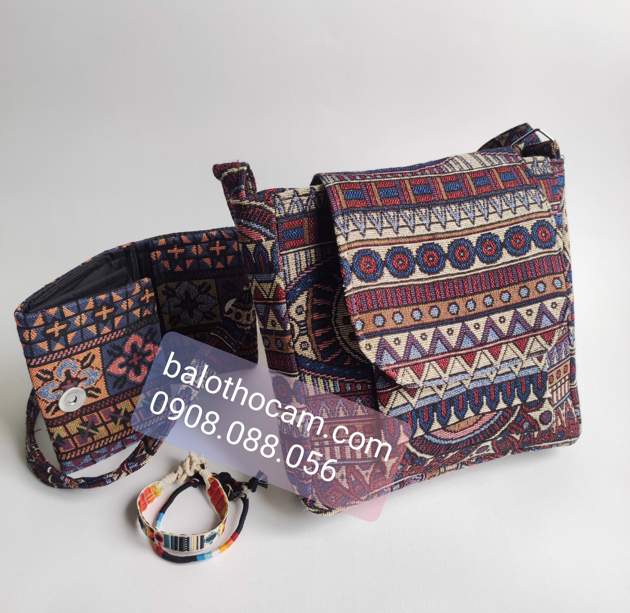 Set quà thổ cẩm ( túi+ví+ dây đeo)