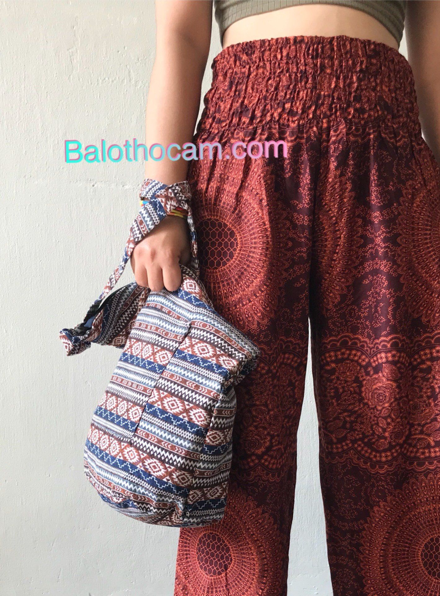 Quần Dài Họa Tiết Thổ Cẩm Form Rộng (QD141)
