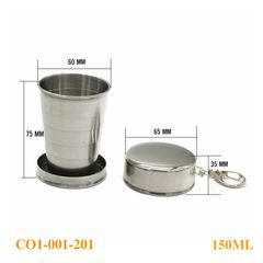 Cốc gấp Inox 201 (Có sẵn)