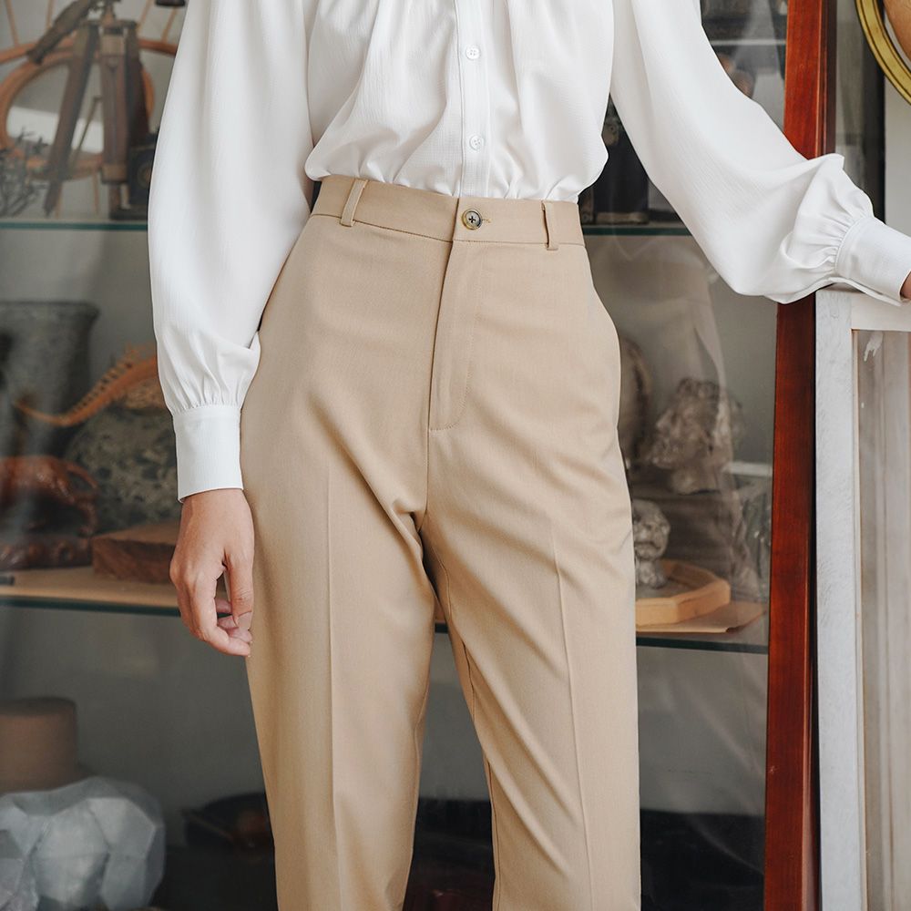 Quần tây basic cotton nâu