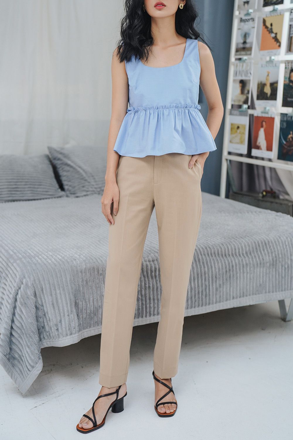 Quần tây basic cotton nâu